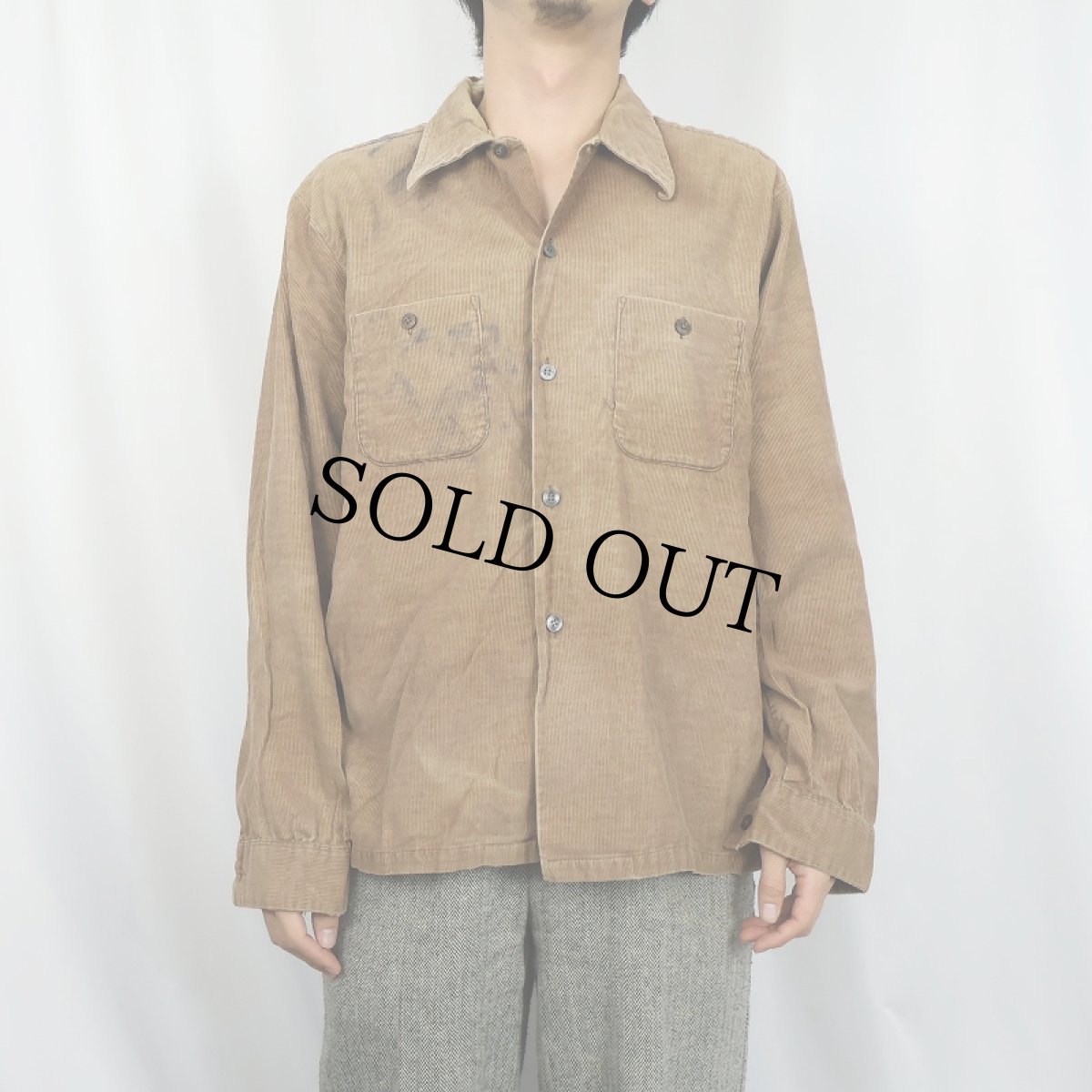 画像3: 50's Super Macy コーデュロイシャツ L (3)