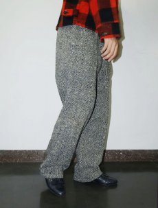 画像1: 50〜60's カラーネップ混 2タック ヘリンボーン織り ウールツイードスラックス W31 (1)