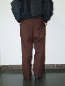 画像4: 50's〜 チェッカー柄 2タック スラックス BROWN W35 (4)