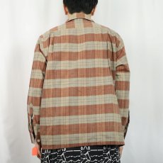 画像3: 50〜60's Champion SANFORIZED JAPAN製 チェック柄 コットンオープンカラーシャツ  (3)