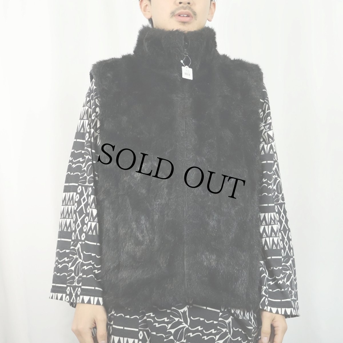 画像3: 90's〜 gicca リバーシブル フェイクファーベスト BLACK XL (3)