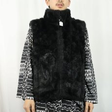 画像3: 90's〜 gicca リバーシブル フェイクファーベスト BLACK XL (3)