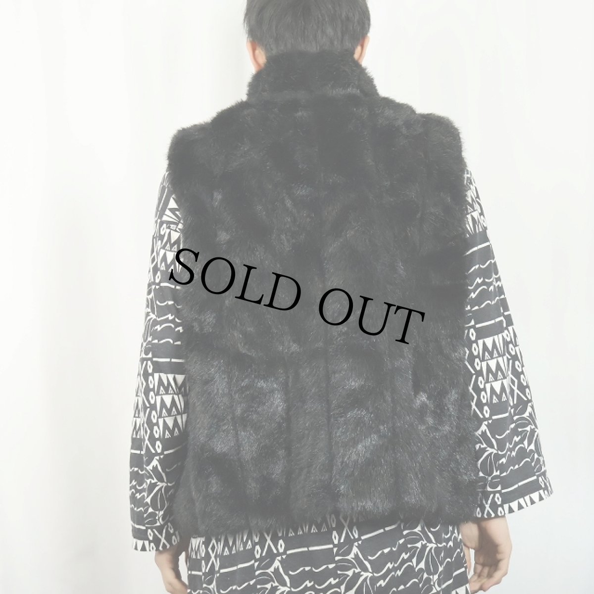 画像4: 90's〜 gicca リバーシブル フェイクファーベスト BLACK XL (4)