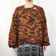 画像2: ミックスカラー シャギー ハンドニットセーター (2)