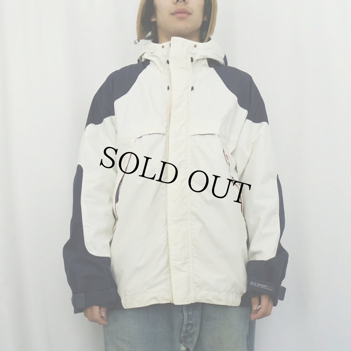 画像3: 【SALE】 90's POLO SPORT Ralph Lauren ロゴ刺繍 ナイロンマウンテンパーカー WHITE×NAVY XL (3)