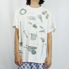 画像2: 90's rel-e-vant products USA製 農具プリントTシャツ XL (2)