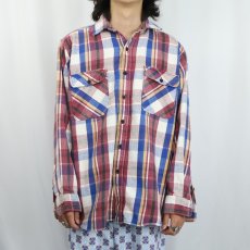 画像2: 90's FIVE BROTHER チェック柄 ヘビーネルシャツ XL (2)