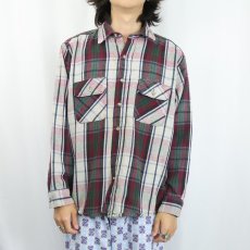 画像2: 90's FIVE BROTHER チェック柄 ヘビーネルシャツ L (2)