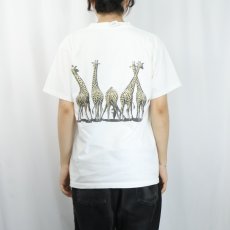 画像3: 90's Rainforest CAFE USA製 キリンプリントTシャツ L (3)