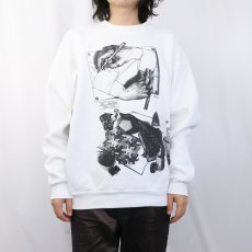 画像3: 90's M.C. Escher USA製 騙し絵アート マルチプリントスウェット XL (3)