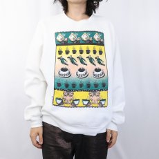 画像2: 90's  Ken Brown USA製 アートプリントスウェット XL (2)