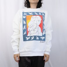 画像2: 90's Pablo Picasso USA製 "The New Year" アートプリントスウェット L (2)