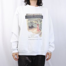 画像2: 90's Vincent Van Gogh "Ponts sur la Seine à Asnières" アートプリントスウェット XL (2)