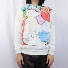 画像2: 80's Pablo Picasso "The Dream" アートプリントラグランスウェット  (2)