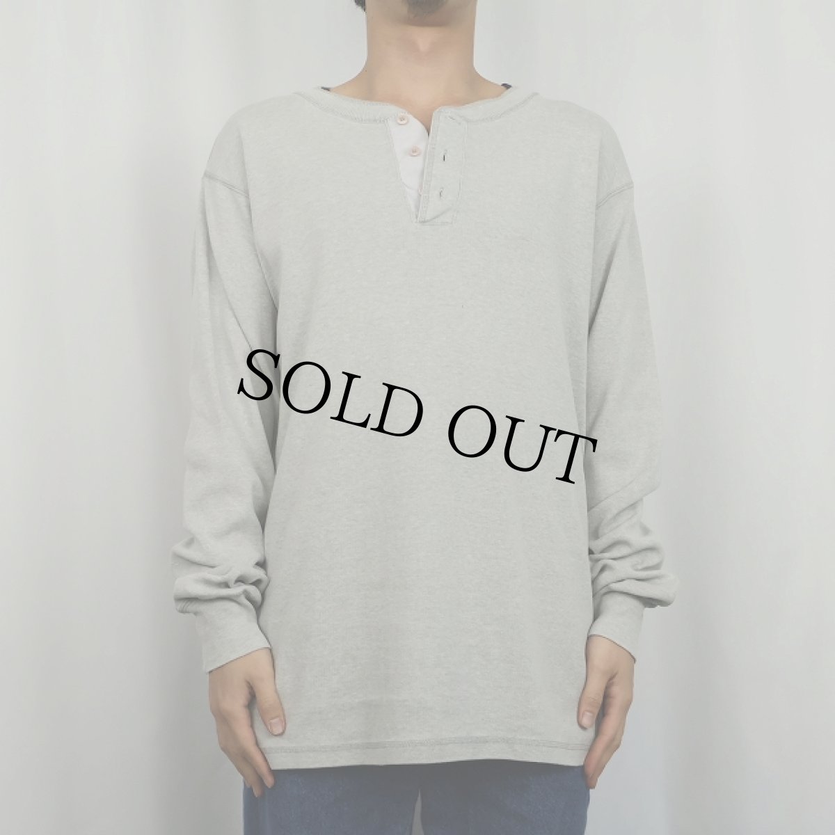 画像2: 80's EMS ヘンリーネック リブロンT L (2)