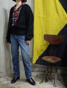 画像1: 90's St.Michael UK製 モヘア×アクリル シャギーニットカーディガン BLACK SIZE40-42 (1)