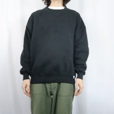 画像3: 90's RUSSELL ATHLETIC USA製 前V 無地スウェット BLACK XL (3)
