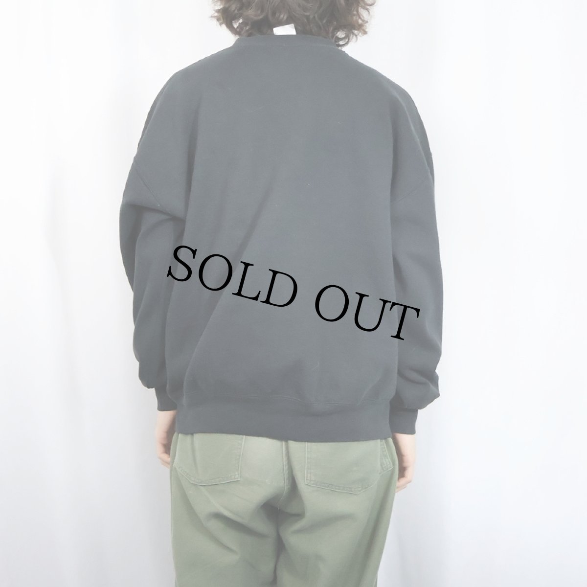 画像4: 90's RUSSELL ATHLETIC USA製 前V 無地スウェット BLACK XL (4)