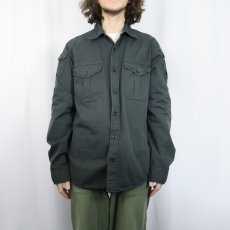 画像2: Ralph Lauren DENIM&SUPPLY ガンパッチ付き ハンティングシャツ GREYISH GREEN XL (2)