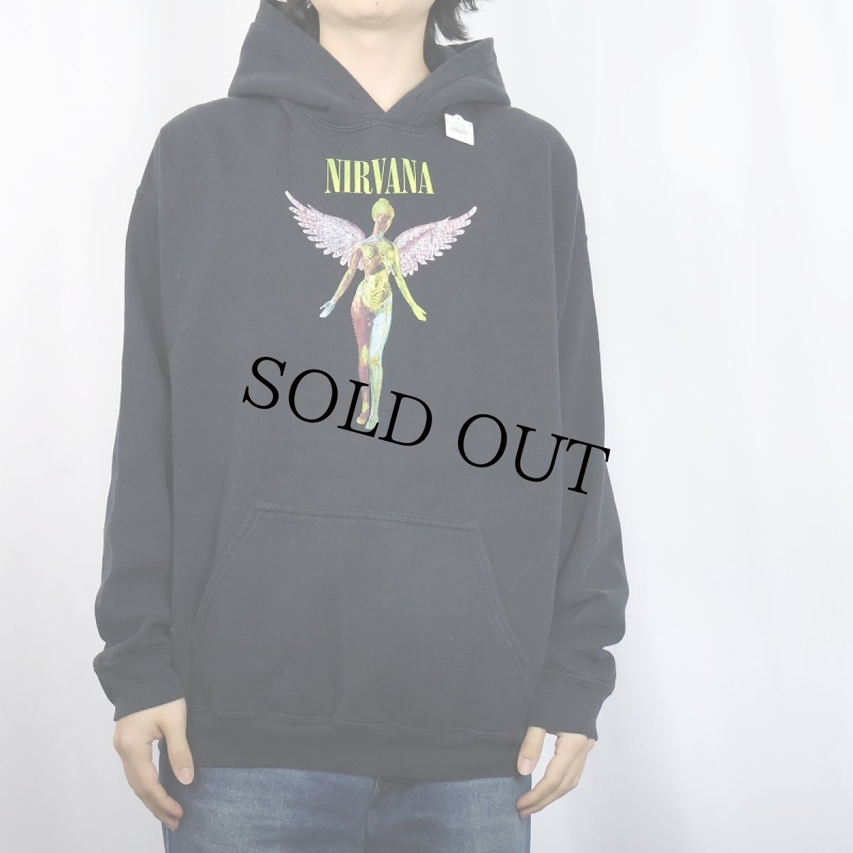 画像2: NIRVANA "In Utero" ロックバンドプリントスウェットフーディー BLACK  (2)