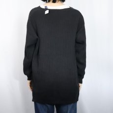 画像3: 90's GAP Vネック コットンニットセーター BLACK M (3)