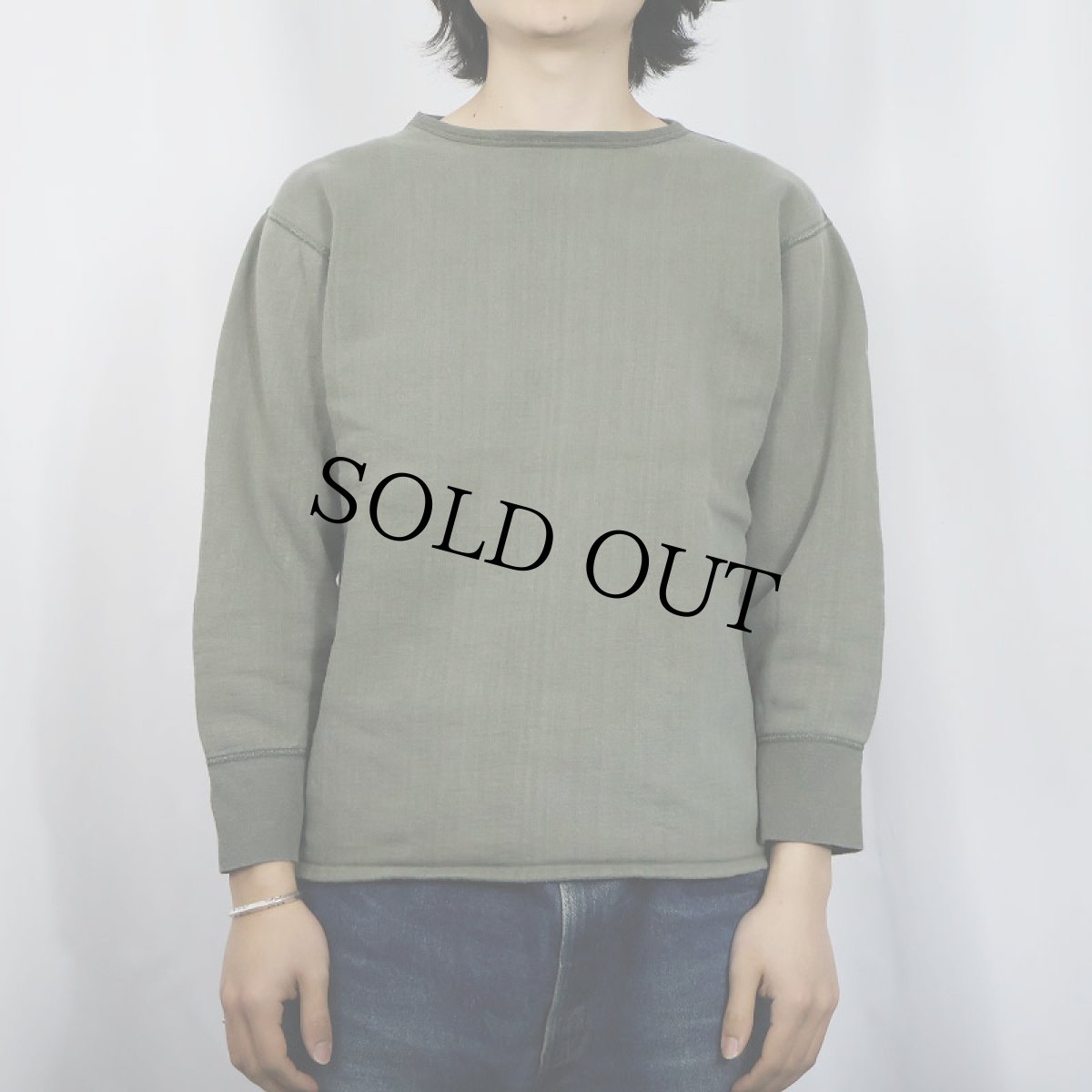 画像2: 70's FRENCH MILITARY 無地スウェット  (2)