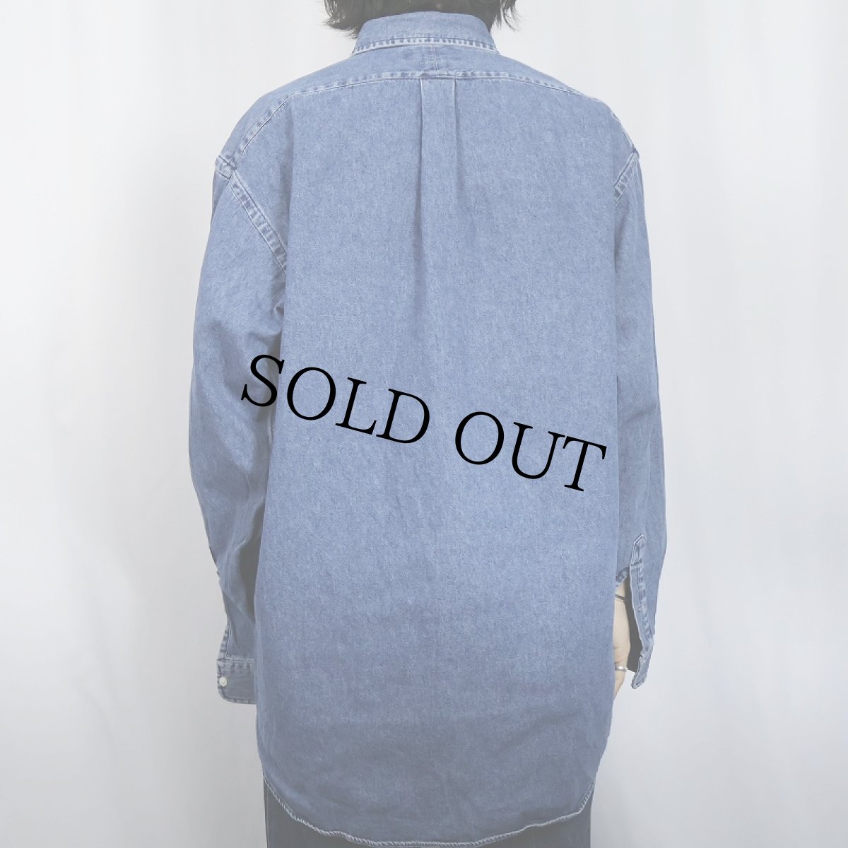 画像3: POLO Ralph Lauren "BLAIRE" ロゴ刺繍 デニムボタンダウンシャツ L (3)