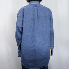 画像3: POLO Ralph Lauren "BLAIRE" ロゴ刺繍 デニムボタンダウンシャツ L (3)
