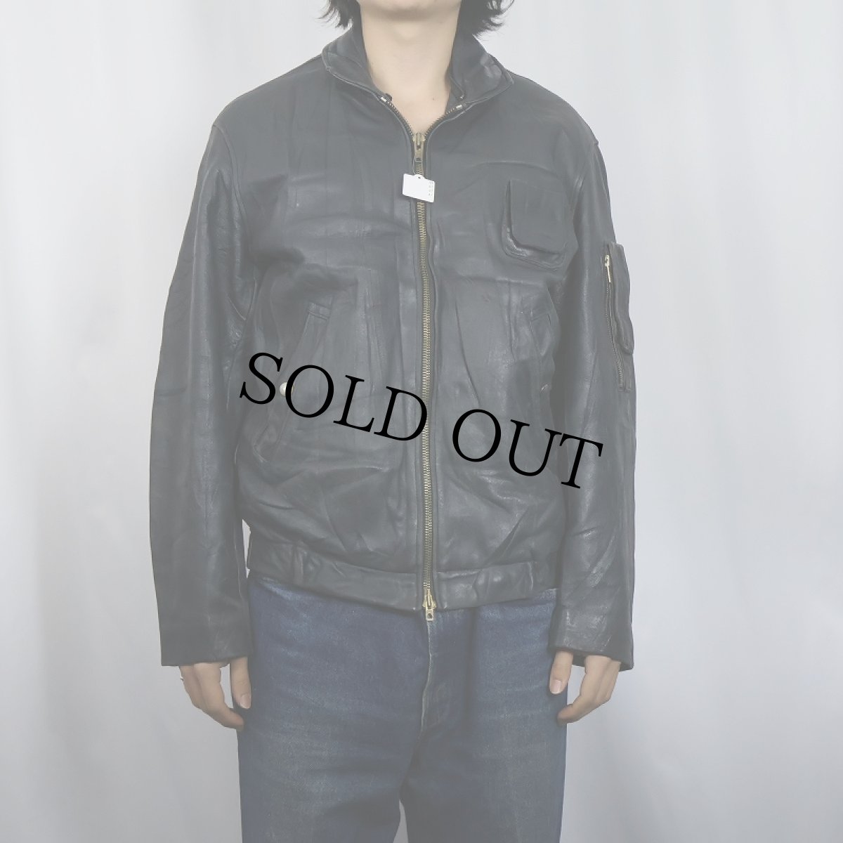 画像4: 70〜80's "FRENCH AIR FORCE Type" キルティングライナー付き レザージャケット SIZE48 (4)