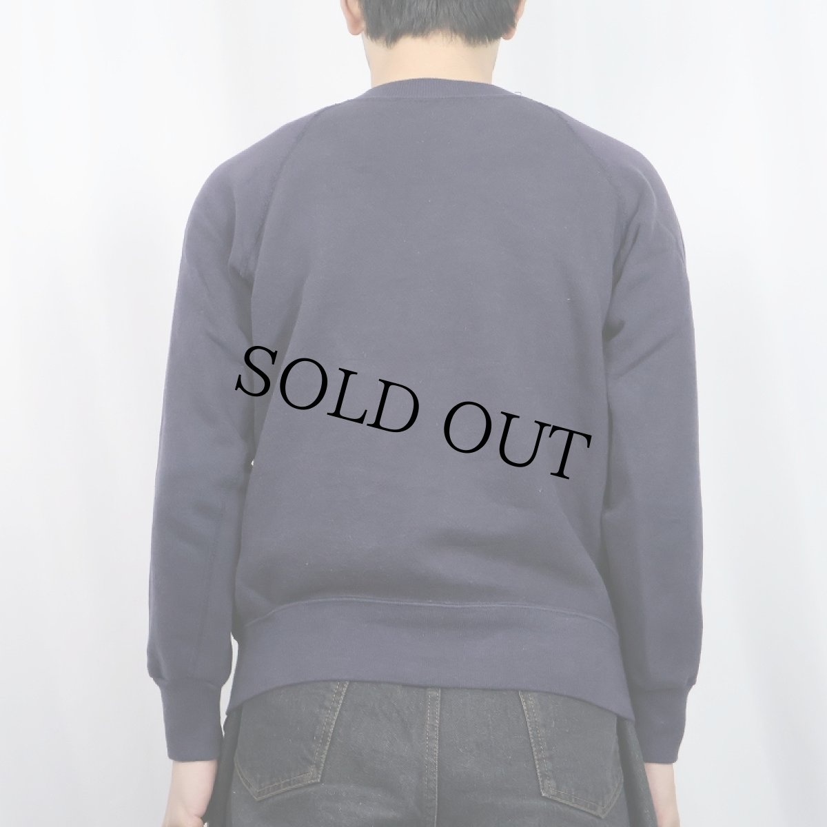 画像3: 50〜60's "DELTA SIGMA" フロッキープリント ラグランスウェット NAVY (3)