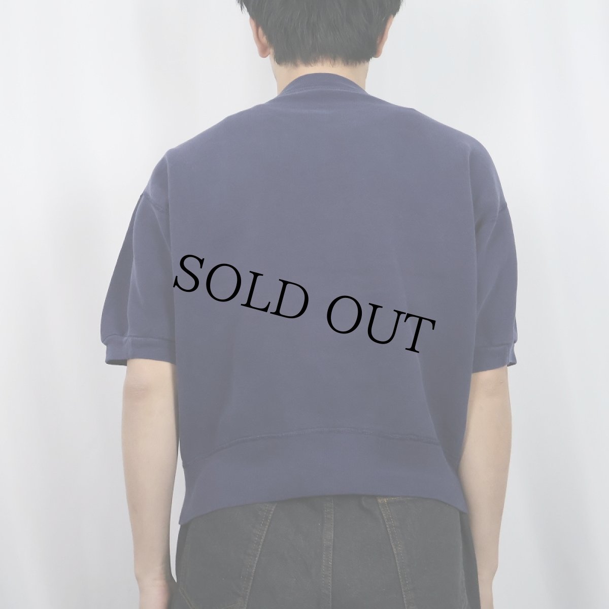 画像3: 50〜60's USA製 "ZETA PHI" チェーン刺繍 前V 半袖スウェット NAVY L (3)