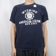画像2: 60's Champion C中ランタグ "WYOMING AMERICAN LEGION BOYS' STATE" ラグラン半袖スウェット NAVY L (2)