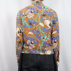 画像3: 40〜50's California クラゲ柄 レーヨンアロハシャツ S (3)