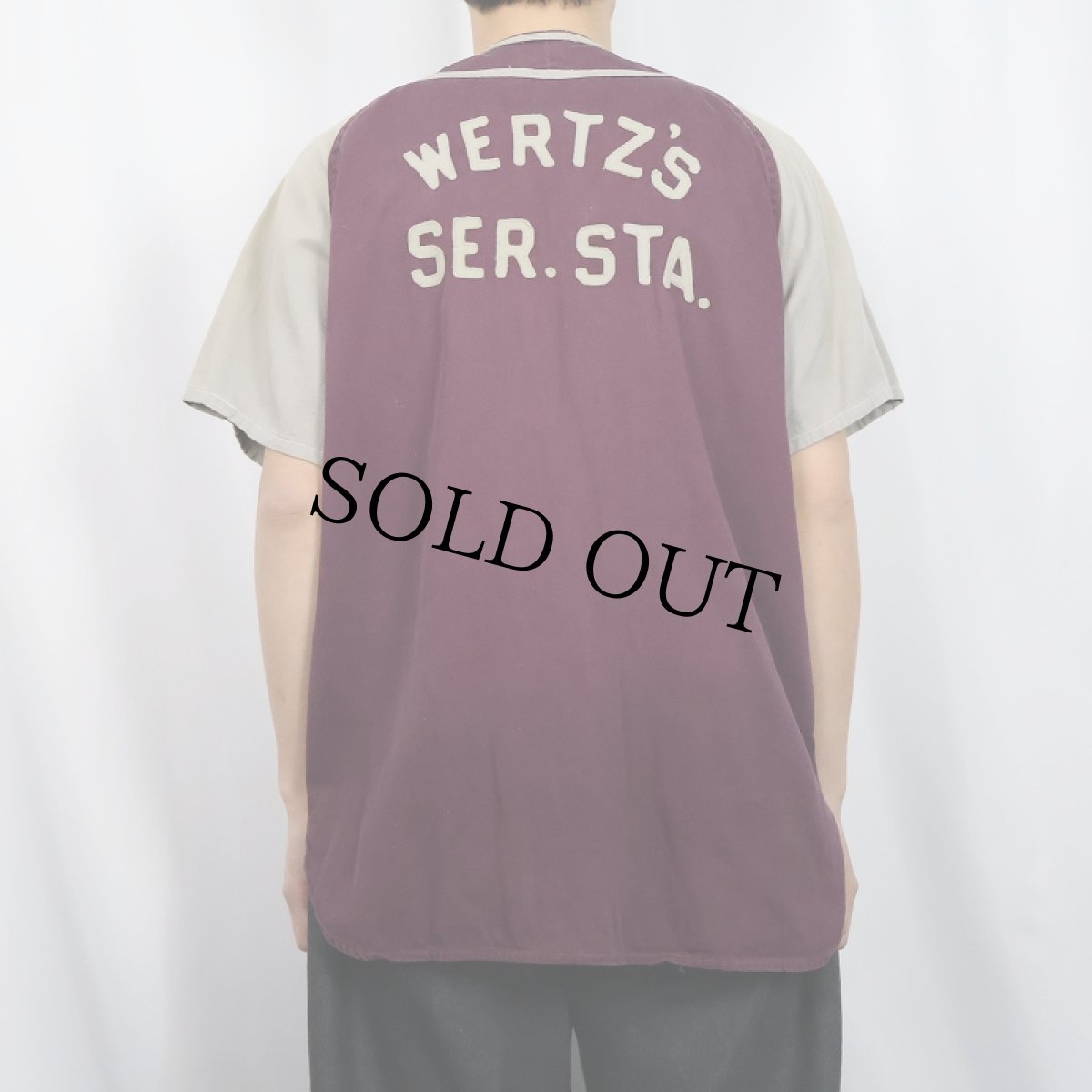 画像4: 30〜40's EMPIRE "WERTZ'S SER.STA." コットンベースボールシャツ (4)