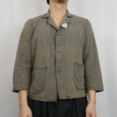 画像2: 〜30's ストライプ柄 ドーナツボタン カバーオール BLACK (2)