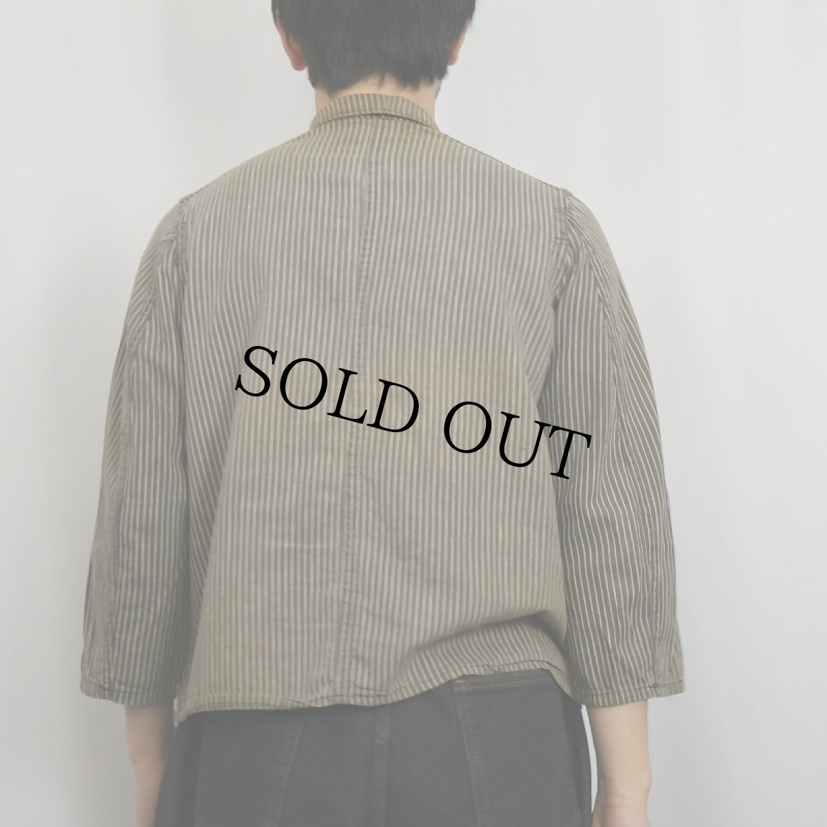 画像3: 〜30's ストライプ柄 ドーナツボタン カバーオール BLACK (3)