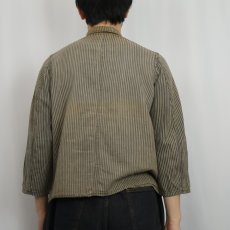 画像3: 〜30's ストライプ柄 ドーナツボタン カバーオール BLACK (3)