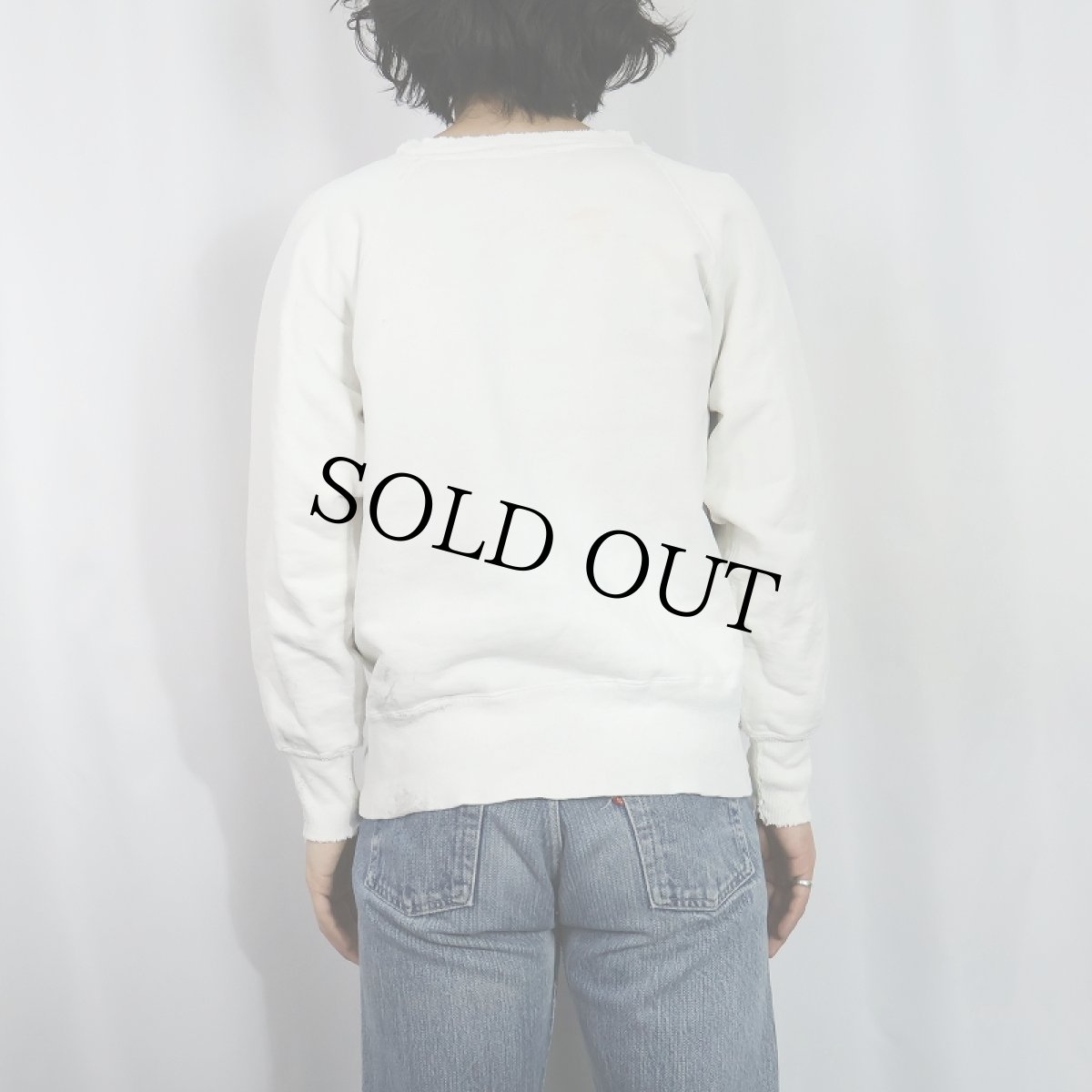 画像3: 50's AKOM Pep-shirt フリーダムスリーブ 無地スウェット M (3)