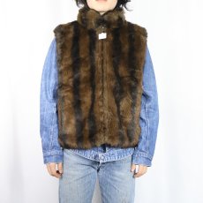 画像3: COACO リバーシブル フェイクファーベスト L (3)