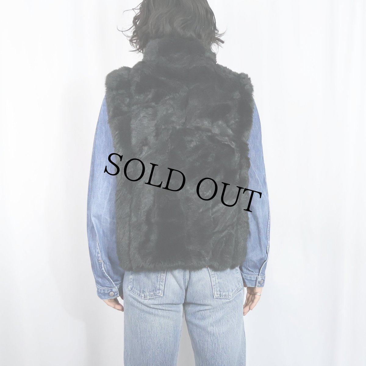 画像4: COACO リバーシブル フェイクファーベスト BLACK L (4)