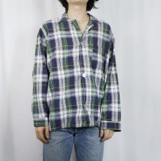画像2: 80〜90's L.L.Bean USA製 チェック柄 コットンパジャマシャツ (2)