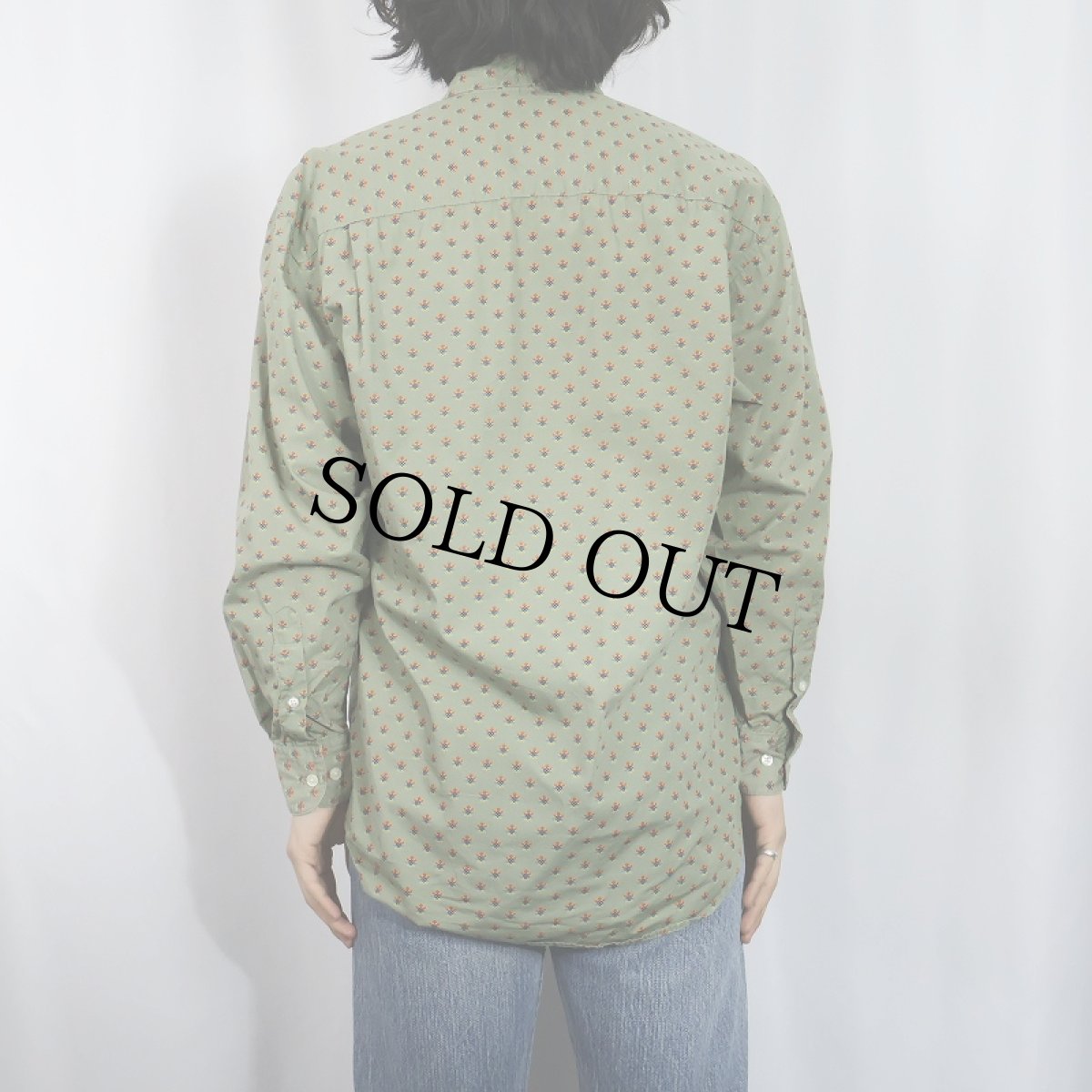 画像3: 90's GAP 総柄 コットンボタンダウンシャツ S (3)