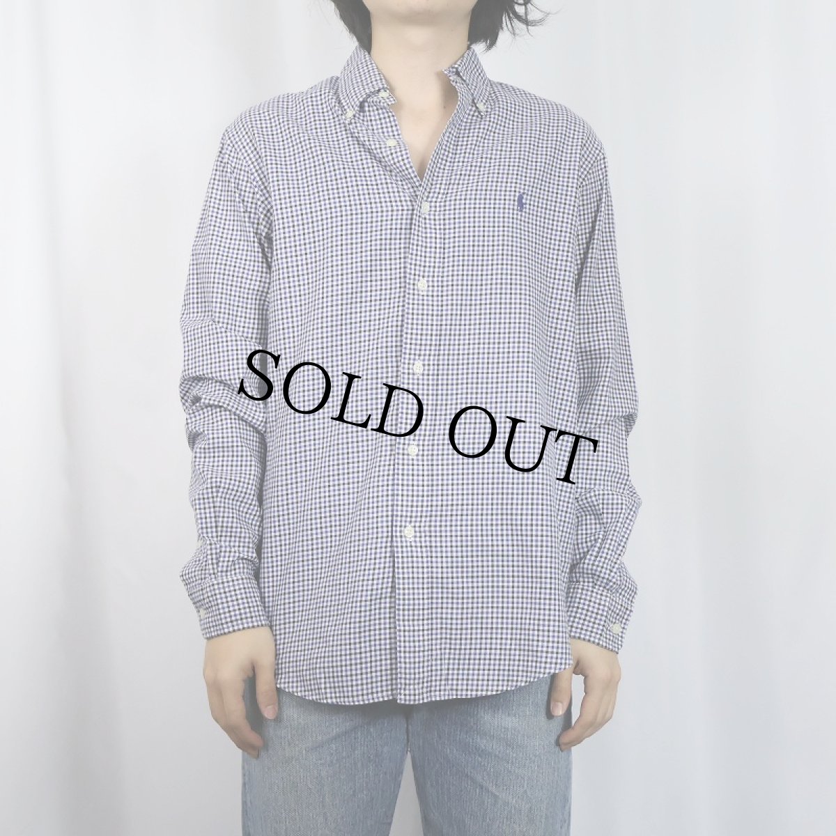 画像2: POLO Ralph Lauren "CUSTOM FIT" チェック柄 コットンボタンダウンシャツ LM (2)