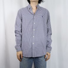 画像2: POLO Ralph Lauren "CUSTOM FIT" チェック柄 コットンボタンダウンシャツ LM (2)