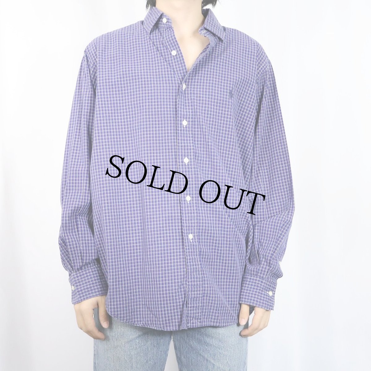 画像2: POLO Ralph Lauren "PHILIP" ロゴ刺繡 チェック柄 コットンシャツ SIZE16 1/2 (2)