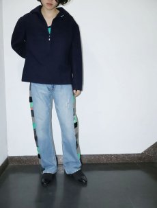 画像4: OLD NAVY サイドパッチワーク デニムパンツ W36 (4)