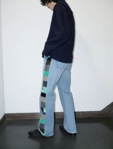 画像1: OLD NAVY サイドパッチワーク デニムパンツ W36 (1)