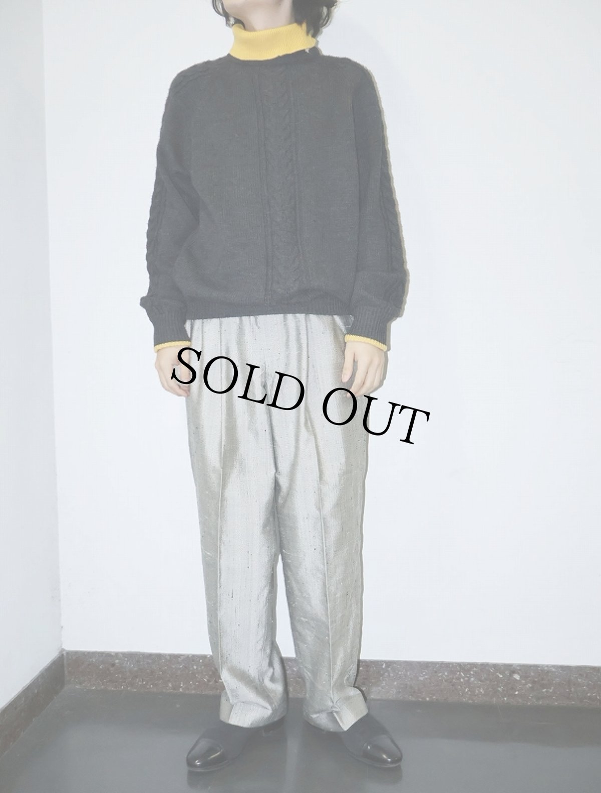 画像4: 【SALE】 80's〜 Newport of Canada 切り替えデザイン タートルネック ウールニットセーター GRAY (4)