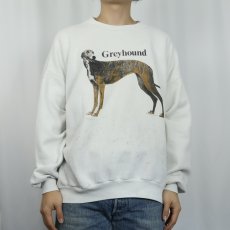 画像2: 80's USA製 "Greyhound" 犬プリントスウェット 2X (2)