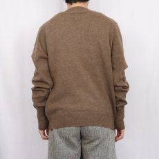 画像3: 80's Minklama LORD JEFF Vネック ウールニットセーター L (3)